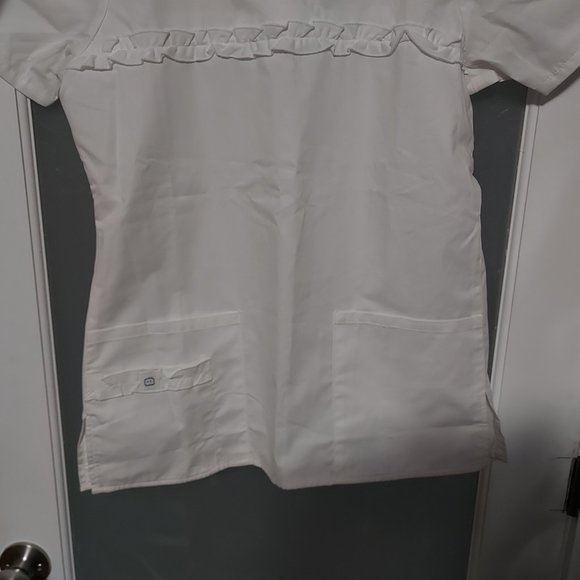 WonderWink Women's Four-Stretch Sporty Button Front Scrub Jacket Gray Size Small - Picture 3 of 7